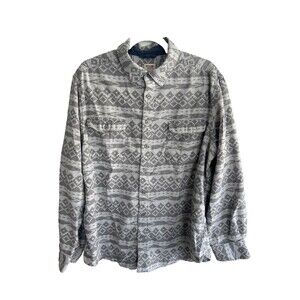 Mossimo Supply co Men's Long Sleeve Flannel Shacket Size XL Grey/White